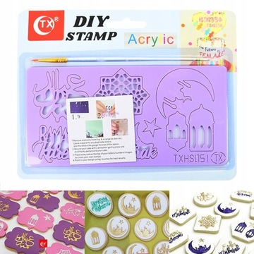 1 Set Eid Mubarak Cake Mold Acrylic DIY Fondant