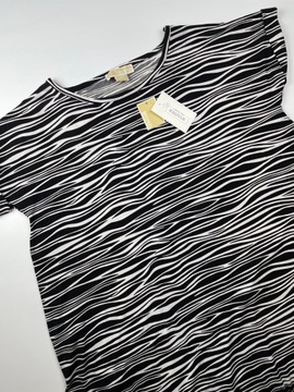 Sukienka dopasowana wiązana czarno-biała zebra MICHAEL KORS r. 2/3XL