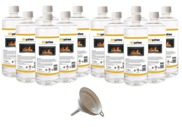 BIOPALIWO 12L BIOETANOL płyn paliwo do biokominka + LEJEK