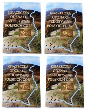 4 sztuki książeczka zdobywca polskich gór korona odznaka mini plakat zestaw