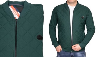 Bluza męska zielona bomberka BASTION na zamek POLSKI PRODUKT bawełniana XL