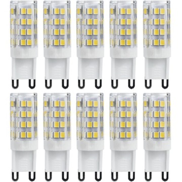 10x ZESTAW ŻARÓWKA LED KAPSUŁKA G9 5W 230V NIE MRUGA BIAŁA ZIMNA 6000K