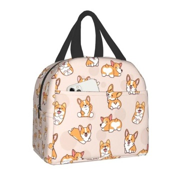 Cute Jolly Corgis Portable Lunch Box Waterproof Thermal Cooler Food