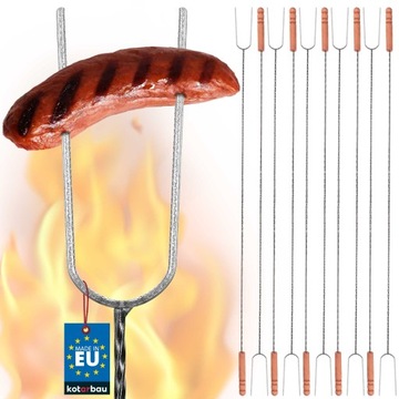 WIDEŁKI DO OGNISKA GRILLA WIDELEC OGNISKOWY NABIJAK KIEŁBASKI 119 CM 10 SZT