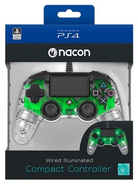 Компактный контроллер NACON для PS4, светящийся зеленым