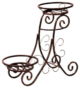 МЕТАЛЛИЧЕСКАЯ ПОДСТАВКА ДЛЯ ЦВЕТОВ ДЛЯ ДВУХ РАСТЕНИЙ - МЕДНАЯ ПАТИНА