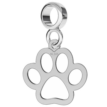CHARMS ZAWIESZKA ŁAPA PSA PIES PIESEK srebro 925