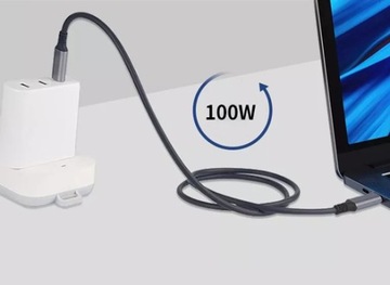 USB-C КАБЕЛЬ БЫСТРОЙ ЗАРЯДКИ USB 4 100 Вт, 40 Гбит/с, 5K, 1,2 м