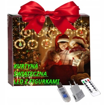 SUPER LAMPKI LED DRUCIK KURTYNA LED USB MIKOŁAJ