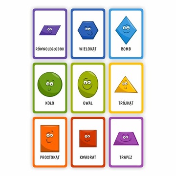 Развивающие доски А4 - Геометрические фигуры, 8 карточек.