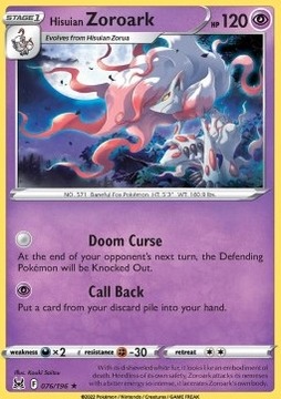 Karty Pokemon (LOR 076) Hisuian Zoroark (R)