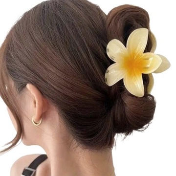KLAMRA szczęka duża SPINKA do włosów KWIAT kwiatek HAWAJSKA