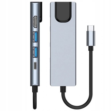 Адаптер-концентратор USB-A типа C HDMI Ethernet LAN RJ45