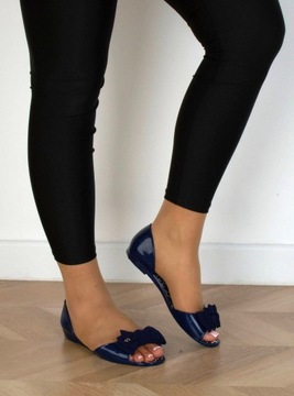 BALERINKI GRANATOWE GUMOWE DAMSKIE KLAPKI 37