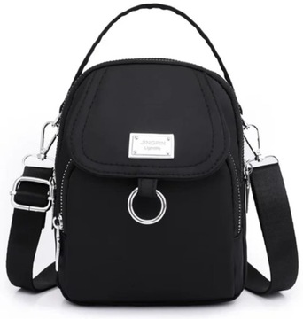 TOREBKA SASZETKA DAMSKA ELEGANCKA NA RAMIĘ CZARNA WIELOKOLOROWA JAKOŚĆ