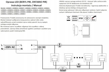 Светильники для лестниц ONTARIO 10 + 2 PIR сатин теплый