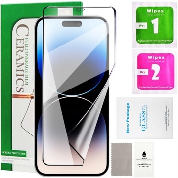 SZKŁO HYBRYDOWE DO IPHONE 14 PRO MAX NA CAŁY EKRAN CERAMICZNE 9D
