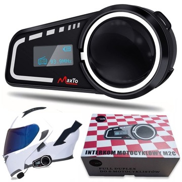 ИНТЕРКОМ МОТОЦИКЛЫ BLUETOOTH MaxTo M2C+LCD+ КОНФЕРЕНЦИИ ДО 6+ ПОЛЬСКИЙ ЛИДЕР