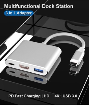 ДОК-СТАНЦИЯ HUB USB-C — ДОПОЛНИТЕЛЬНЫЕ ПОРТЫ ДЛЯ НОУТБУКА — HDMI, USB, PD
