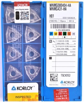 PŁYTKI WNMG 080404 HA H01 ALUMINIUM KORLOY