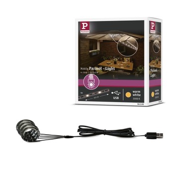 Комплект светодиодного освещения для садового зонта USB LED STRIPE 4х40см 3000К