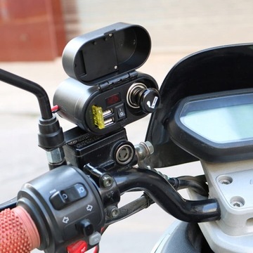 Зарядное устройство для мотоцикла, источник питания, USB-разъем x2, вольтметр