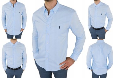 1 KOSZULA RALPH LAUREN POLO BŁĘKITNA SLIM FIT L