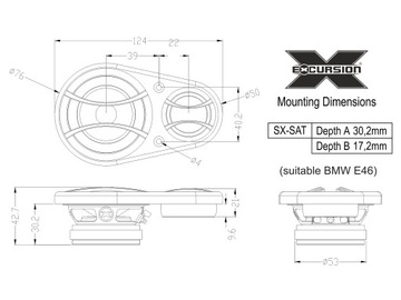 Excursion SHX-5.3C Автомобильная акустика 3-полосная система 10см 100мм