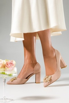 ТУФЛИ НА ВЫСОКОМ КАБЛУКЕ ЖЕНСКИЕ, ЭЛЕГАНТНЫЕ, ДЕКОРАТИВНЫЕ, СВЕТЛЫЕ ЦВЕТЫ, размер 40.