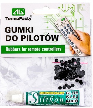 Zestaw naprawczy gumki do pilotów z klejem sylikon