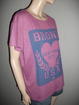 GEORGE t-shirt damski oversize Bronx róż/fiolet 36