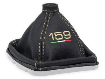 ALFA ROMEO 159 2004-2011 ЗВОНОК ПЕРЕКЛЮЧЕНИЯ ПЕРЕДАЧ КОЖА КРЕМОВЫЙ ФЛАГ С ВЫШИВКОЙ