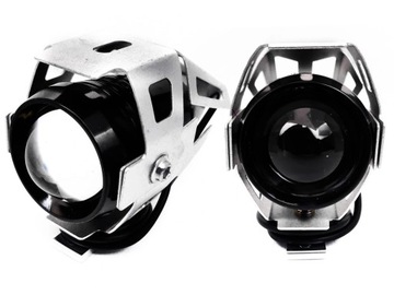 2 светодиодные галогенные лампы для мотоциклов, четыре фары