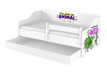 Łóżko dziecięce BABY BOO LULU 160x80 szuflada materac barierka MADAGASKAR