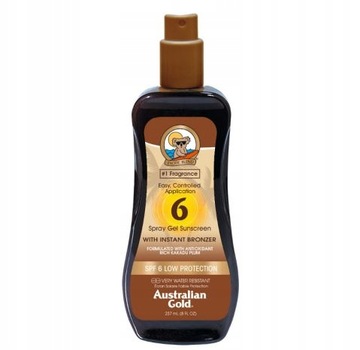 AUSTRALIAN GOLD SPRAY ŻEL + BRONZER SPF 6 OPALANIA