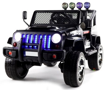 JEEP 4x4 Auta na akumulator SKÓRA GUMA 4 SILNIKI, 2x 12v 9ah, pilot, FM