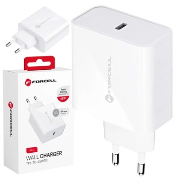 Ładowarka USB C szybka mocna FORCELL 45W PD i QC 4.0 do telefonu Galaxy S25