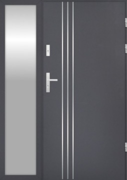 DRZWI Z DOŚWIETLEM ZEWNĘTRZNE NAGAM 72MM 150CM