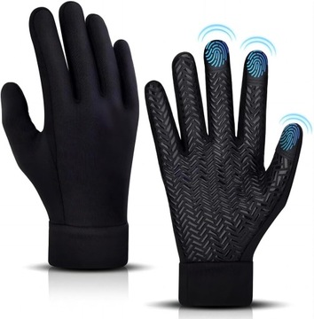 Rękawiczki sportowe OKIDSO L czarny, dotykowy ekran na świeżym powietrzu