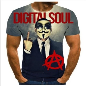 MĘSKA KOSZULKA T-SHIRT nadruk 3D ANONYMOUS,M