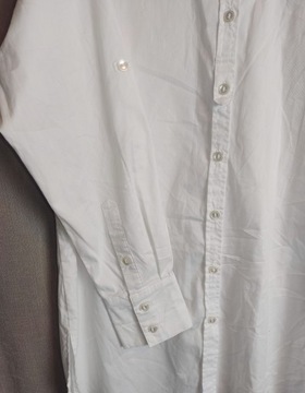 ULDAHL biała, długa, bawełniana, koszulowa damska bluzka 44