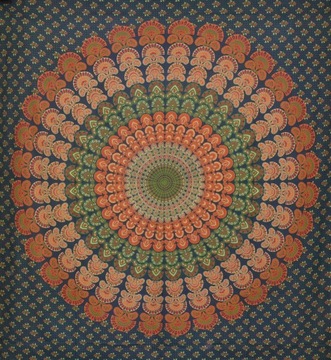 Indyjska NARZUTA XXL batik orient MANDALA bawełna
