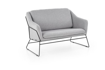 SOFA SZARY MATERIAŁ NOGI CZARNE MODERN 125x77/83cm