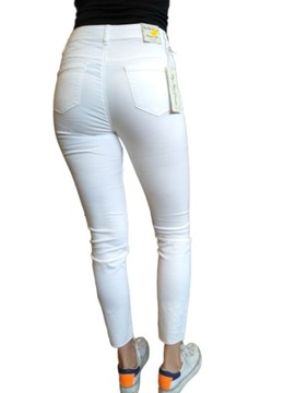 Białe spodnie damskie z koralikami Cygaretki 36 S