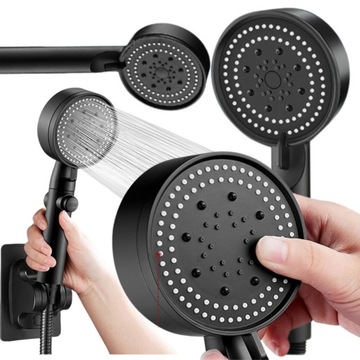 SŁUCHAWKA PRYSZNICOWA CZARNA DO PRYSZNICA UNIWERSALNA SLUCHAWKA