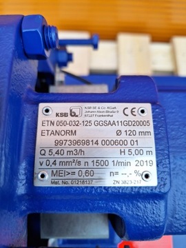 Центробежный водяной насос KSB для масляно-гликолевого орошения, тип KSB-ETANORM ETN 050-032
