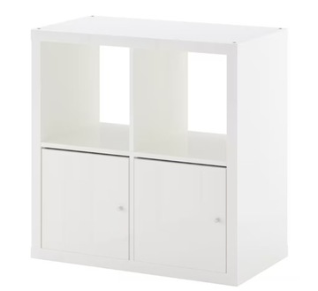 IKEA KALLAX - regał z drzwiami biel 77x77 cm
