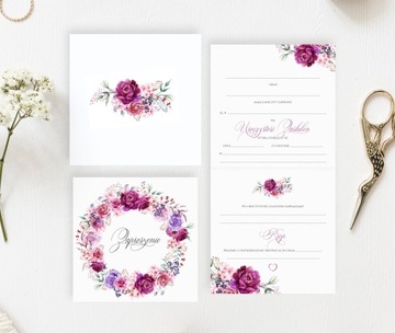 Свадебные ПРИГЛАШЕНИЯ, На свадьбу, 10 шт., МАТОВАЯ БУМАГА