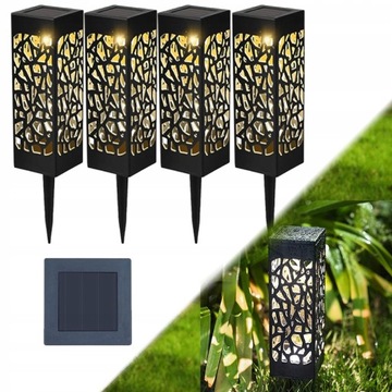 LAMPA SOLARNA OGRODOWA LAMPION STOJĄCA SŁUPEK x4