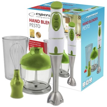 WIELOFUNKCYJNY BLENDER RĘCZNY ROBOT KUCHENNY 450 W ZIELONY PESTO